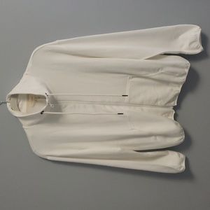 NWT Melloday Oversized Zip Up Scuba Style Jacket Off White Fleece Sz S
